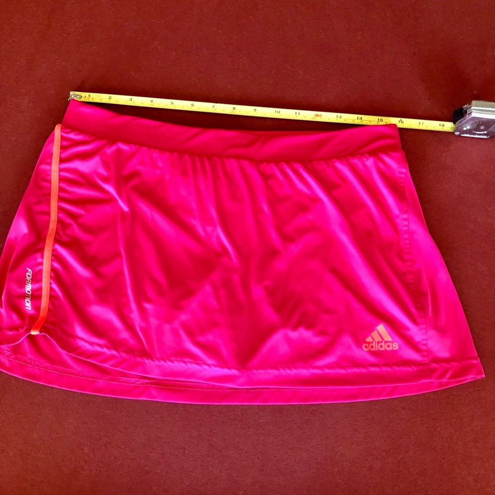 Adidas Large Raspberry hot pink tennis skirt with built-in compression shorts